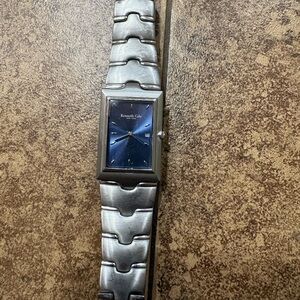 Kenneth Cole New York Rectangular Blue Dial Stainless Steel Quartz Watch